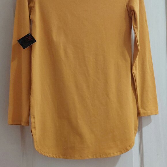 JW Styles Mustard Yellow Scoop Neck Round Bottom Top Sz L - Picture 4 of 7